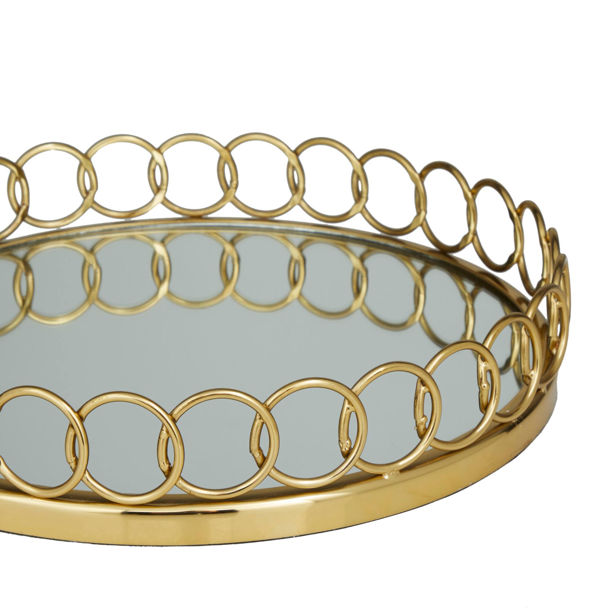 Gold Contemporary Tray, Set of 2" 16", 14"